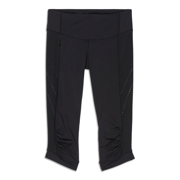 Lululemon Stop At Nothing High Mid Rise Crop Black Legging Pocket Size 4 - Picture 1 of 8